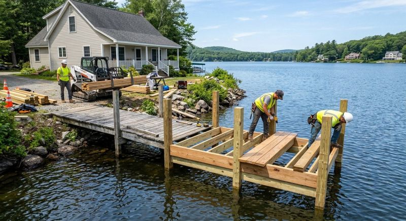 Pond Dock Installation in Overland Park, KS